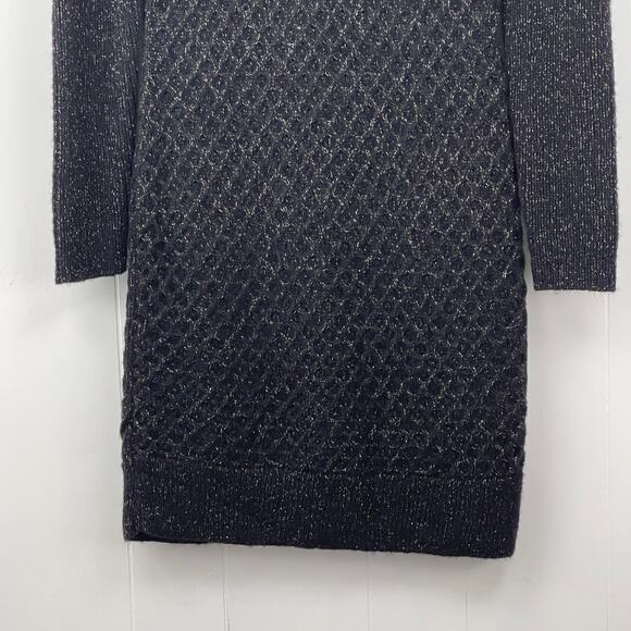 Apt 9 Womens Sweater Mini Dress Small Black Turtleneck Long Sleeve Stretch New - Picture 3 of 14